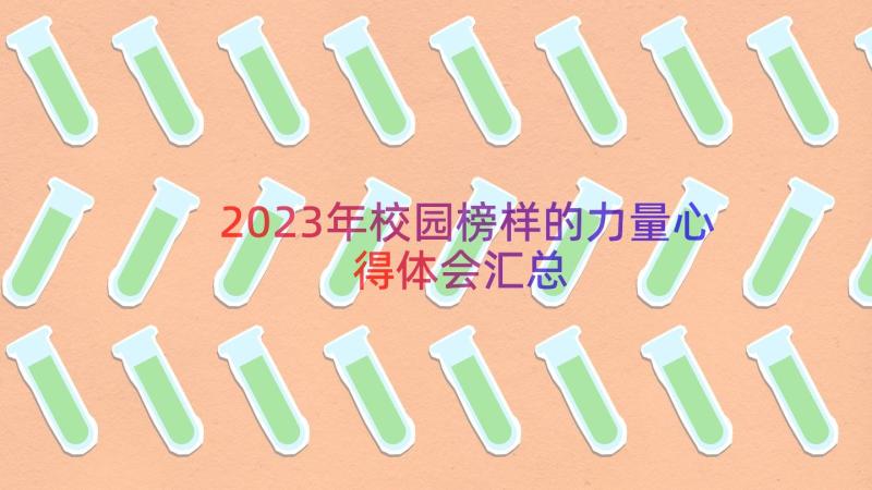 2023年校园榜样的力量心得体会（汇总16篇）