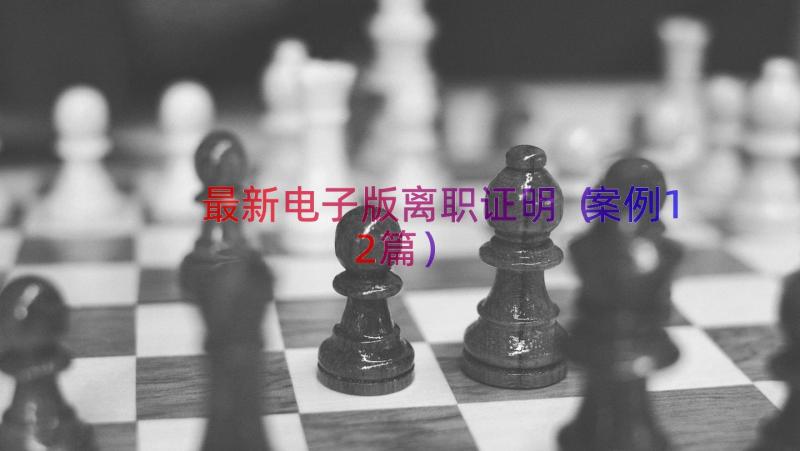 最新电子版离职证明（案例12篇）