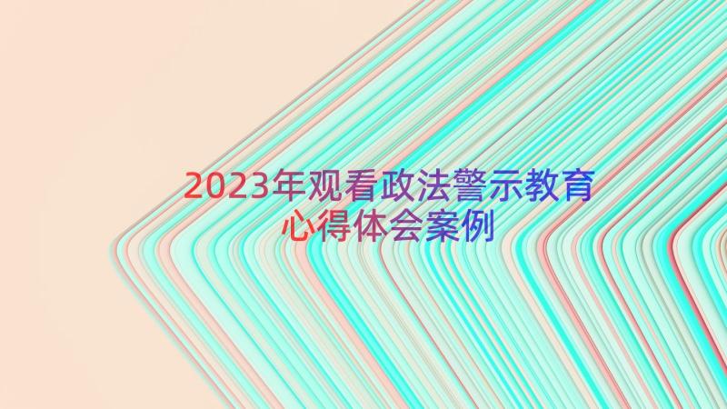 2023年观看政法警示教育心得体会（案例14篇）