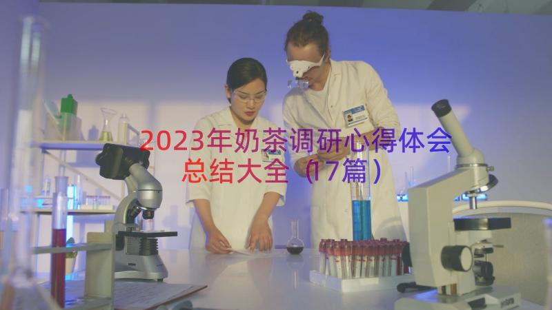 2023年奶茶调研心得体会总结大全（17篇）