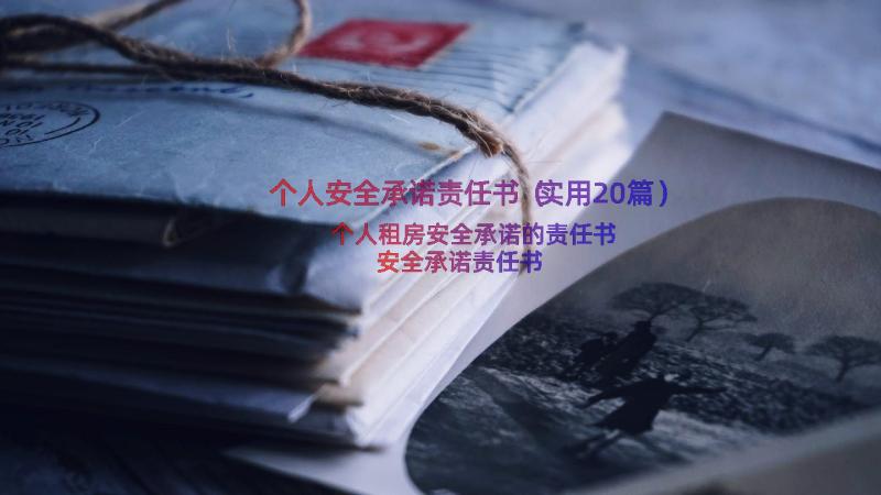 个人安全承诺责任书（实用20篇）