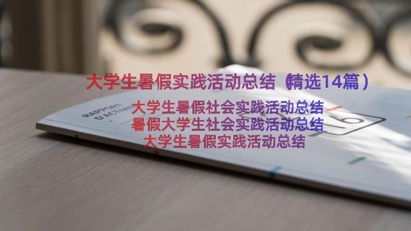 大学生暑假实践活动总结（精选14篇）