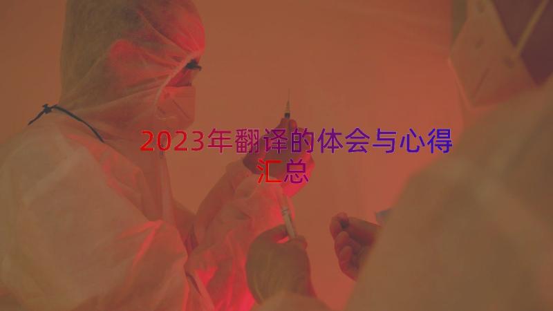 2023年翻译的体会与心得（汇总14篇）