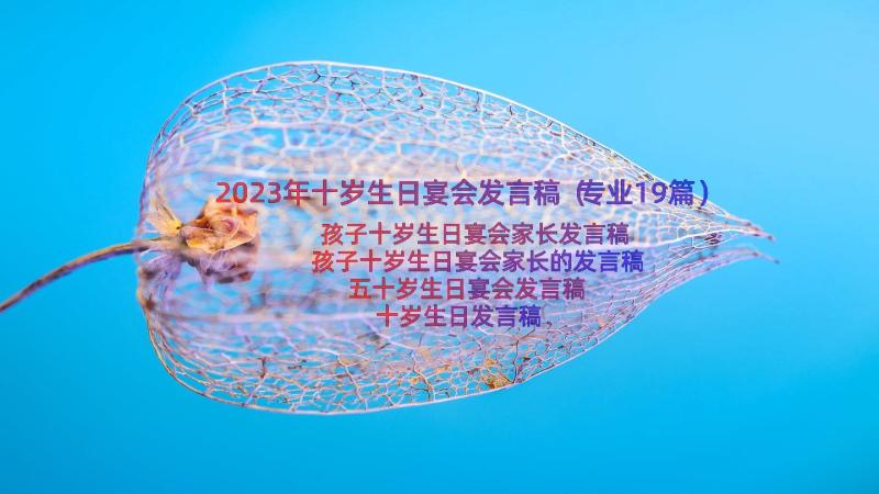 2023年十岁生日宴会发言稿（专业19篇）