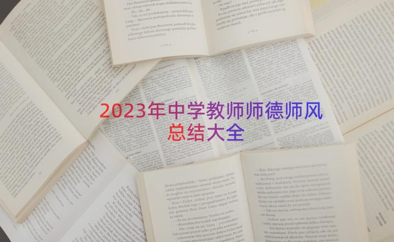 2023年中学教师师德师风总结大全（16篇）