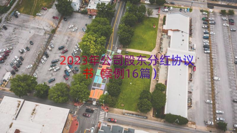 2023年公司股东分红协议书（案例16篇）