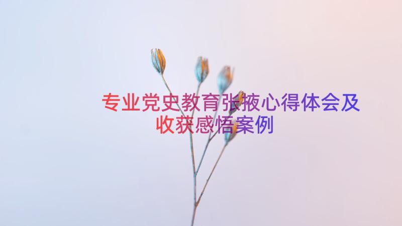 专业党史教育张掖心得体会及收获感悟（案例16篇）