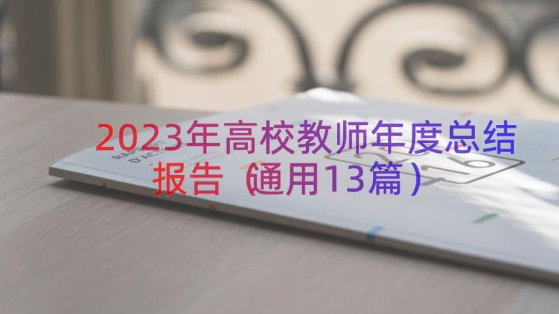 2023年高校教师年度总结报告（通用13篇）