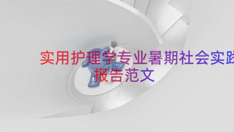 实用护理学专业暑期社会实践报告范文（15篇）