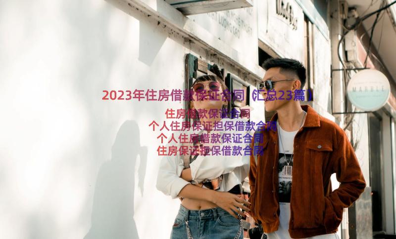 2023年住房借款保证合同（汇总23篇）