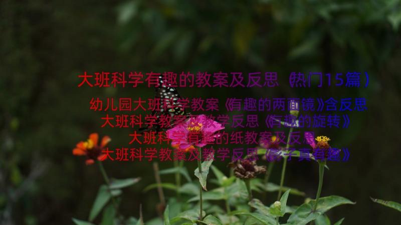 大班科学有趣的教案及反思（热门15篇）