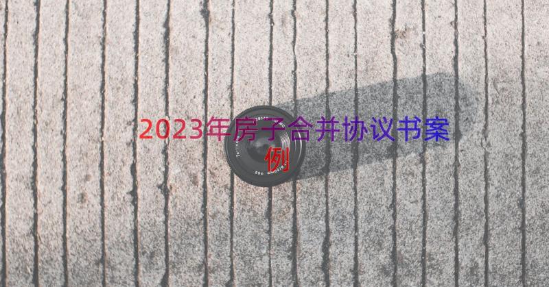 2023年房子合并协议书（案例15篇）