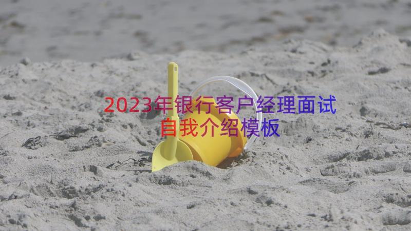 2023年银行客户经理面试自我介绍（模板14篇）