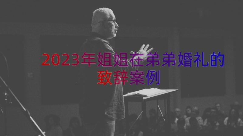 2023年姐姐在弟弟婚礼的致辞（案例12篇）