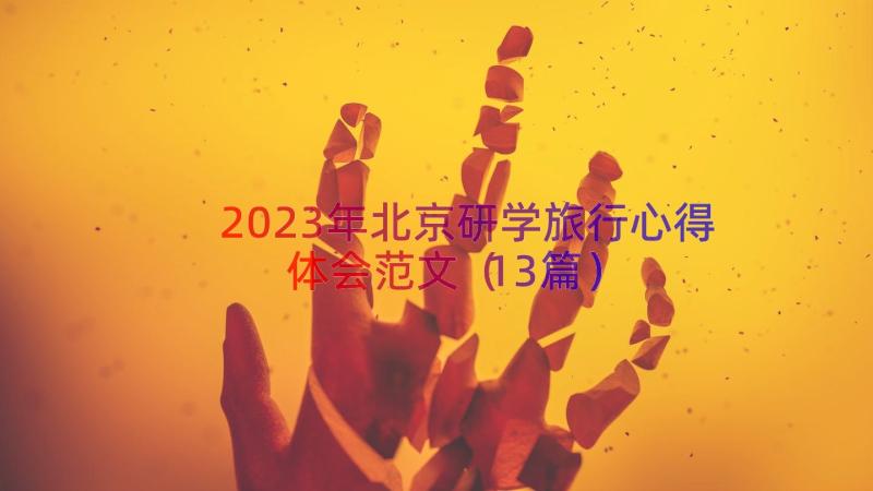 2023年北京研学旅行心得体会范文（13篇）