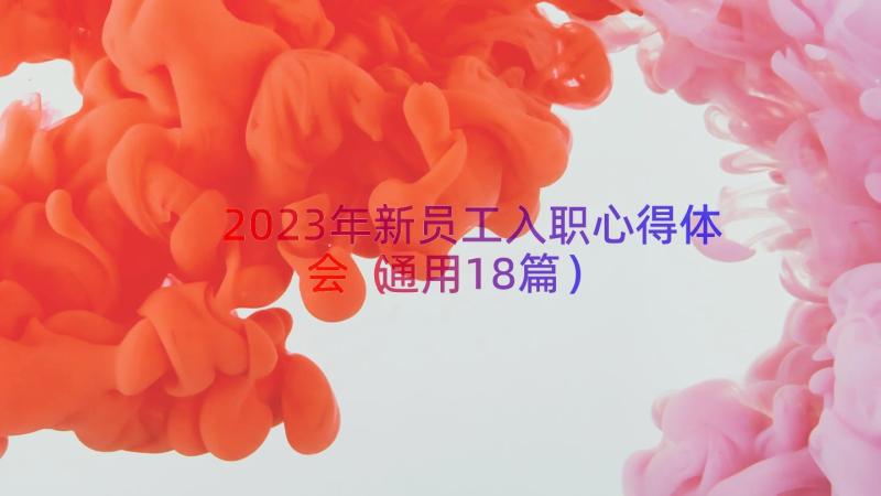 2023年新员工入职心得体会（通用18篇）