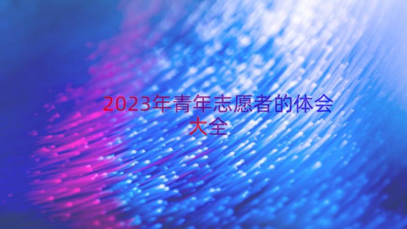 2023年青年志愿者的体会大全（15篇）