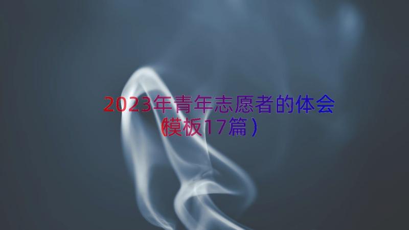 2023年青年志愿者的体会（模板17篇）