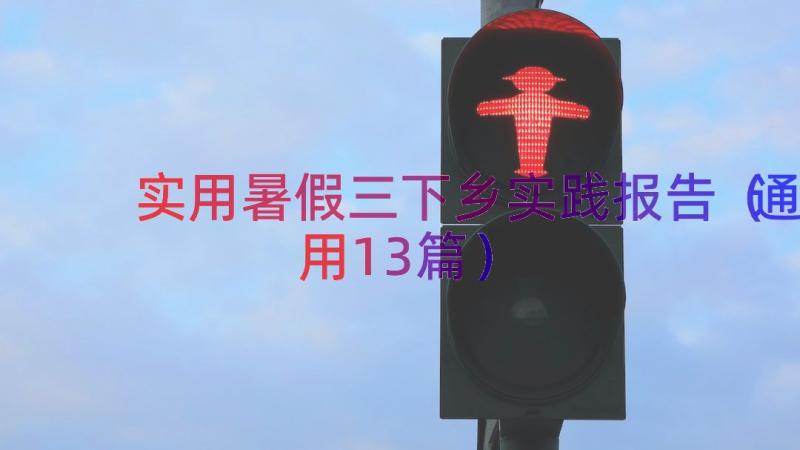 实用暑假三下乡实践报告（通用13篇）