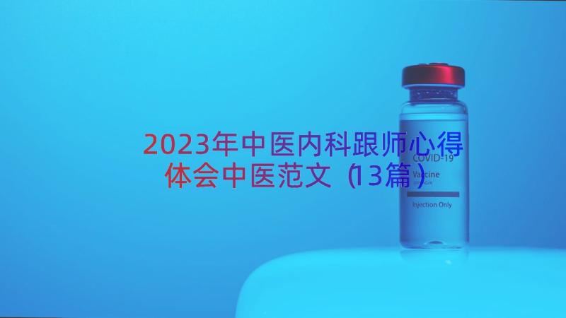 2023年中医内科跟师心得体会中医范文（13篇）