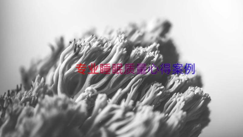 专业睡眠质量心得（案例16篇）