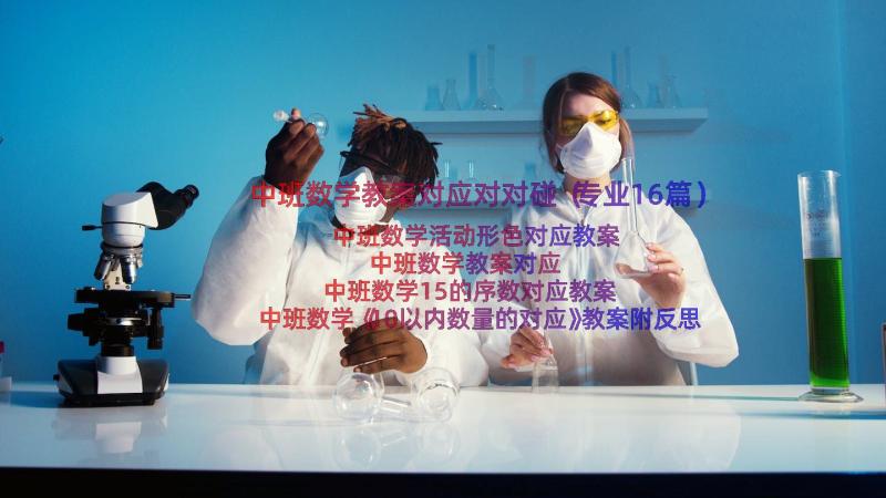 中班数学教案对应对对碰（专业16篇）