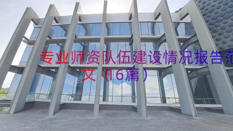 专业师资队伍建设情况报告范文（16篇）