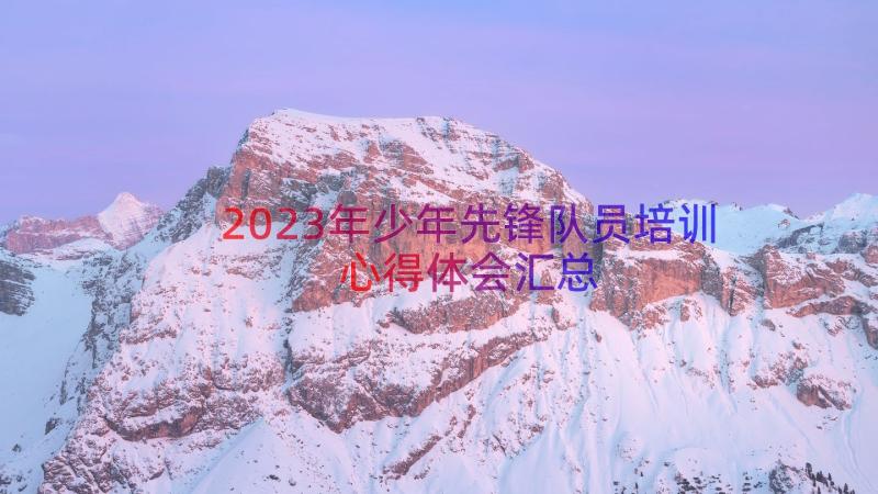 2023年少年先锋队员培训心得体会（汇总13篇）