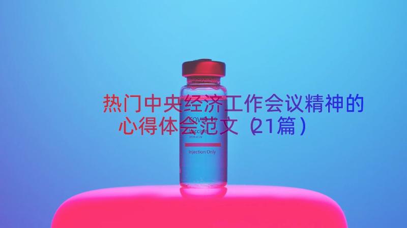 热门中央经济工作会议精神的心得体会范文（21篇）