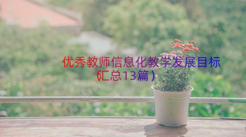 优秀教师信息化教学发展目标（汇总13篇）