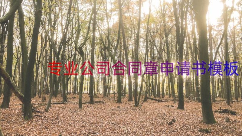 专业公司合同章申请书（模板14篇）