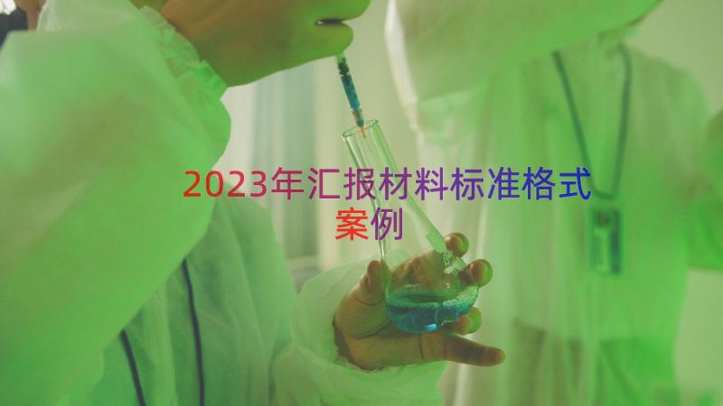 2023年汇报材料标准格式（案例17篇）