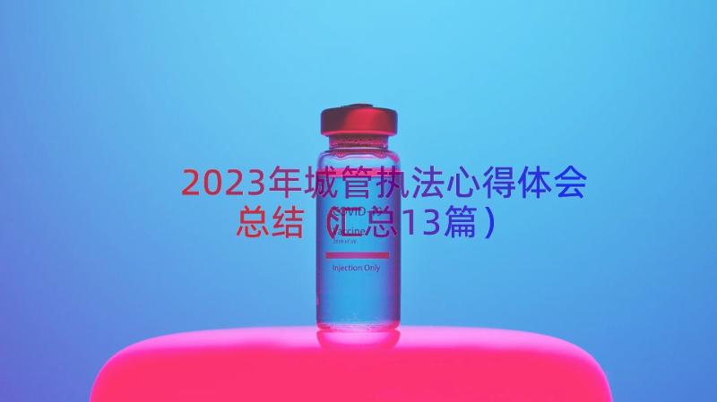 2023年城管执法心得体会总结（汇总13篇）