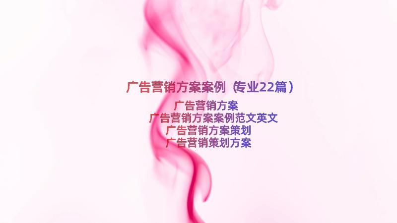 广告营销方案案例（专业22篇）