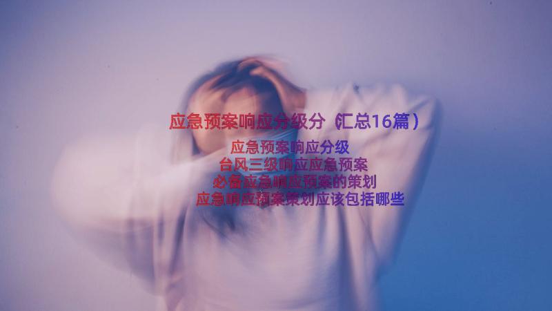 应急预案响应分级分（汇总16篇）