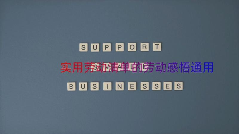 实用劳动清单的劳动感悟（通用14篇）