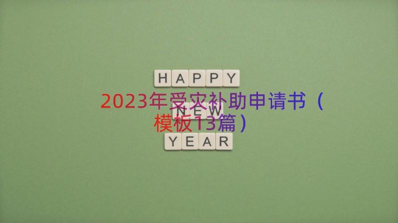 2023年受灾补助申请书（模板13篇）