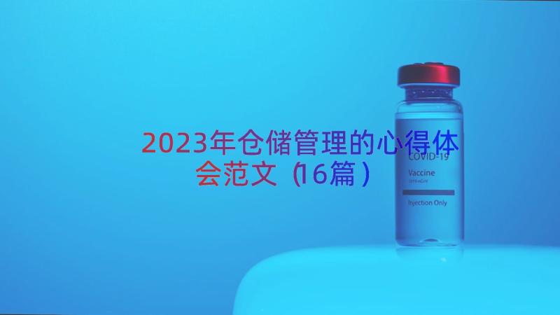 2023年仓储管理的心得体会范文