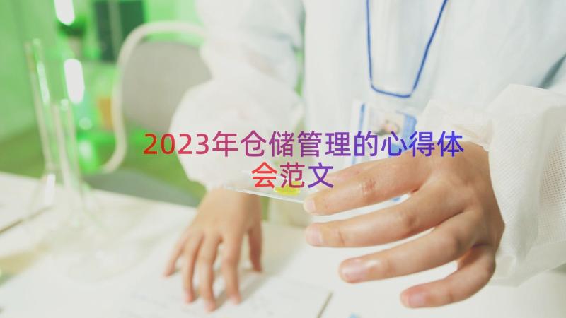 2023年仓储管理的心得体会范文（14篇）