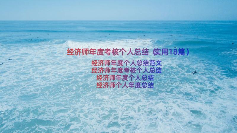 经济师年度考核个人总结（实用18篇）