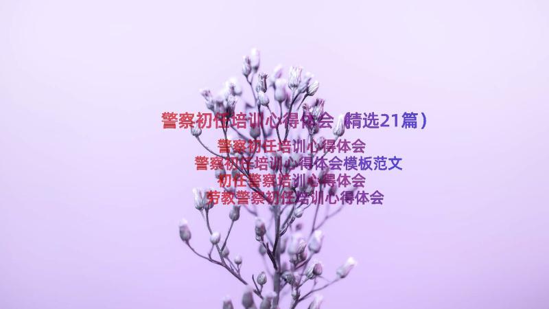 警察初任培训心得体会（精选21篇）