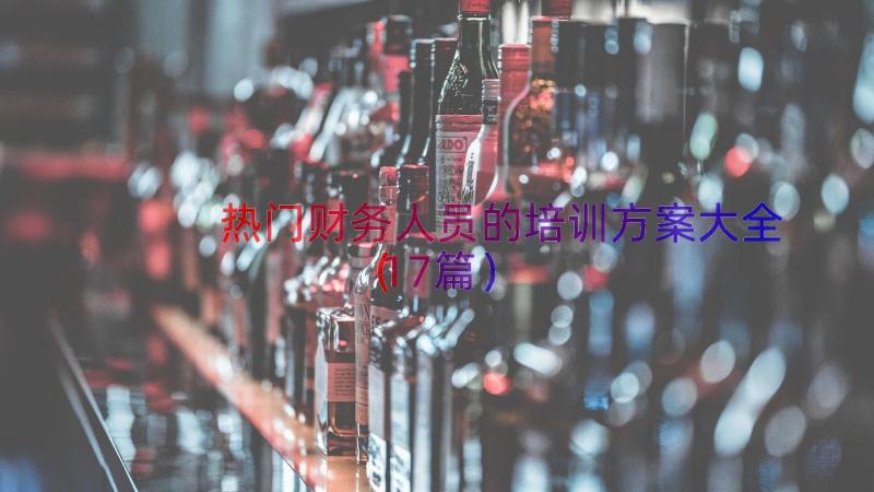 热门财务人员的培训方案大全（17篇）