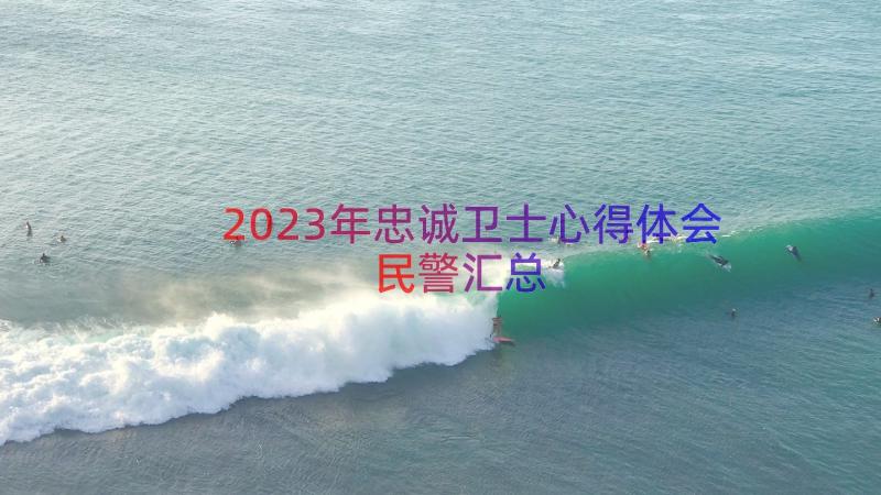 2023年忠诚卫士心得体会民警（汇总15篇）