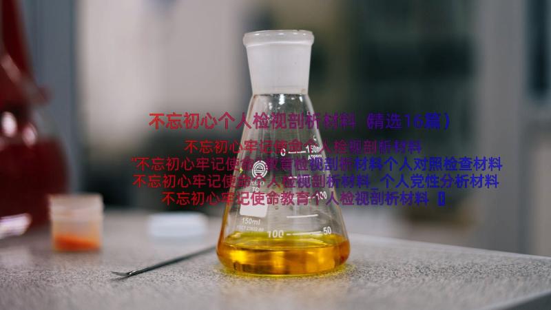 不忘初心个人检视剖析材料（精选16篇）