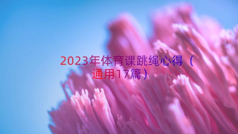 2023年体育课跳绳心得（通用17篇）