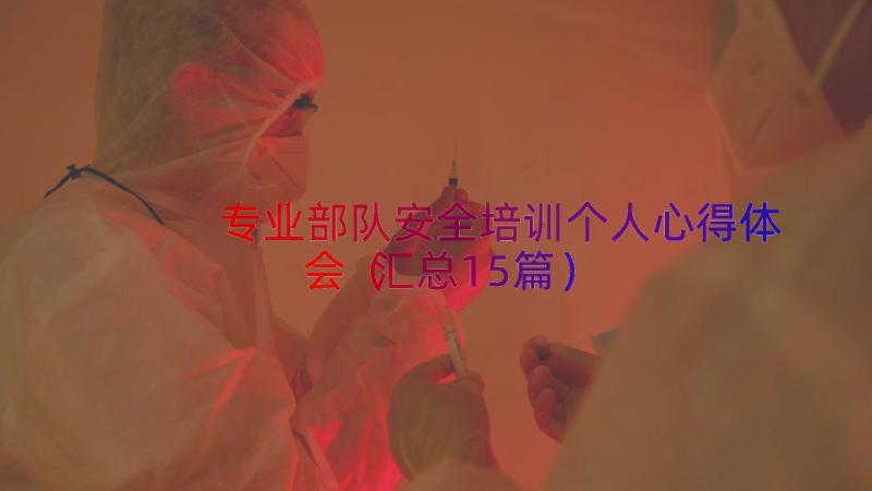 专业部队安全培训个人心得体会（汇总15篇）