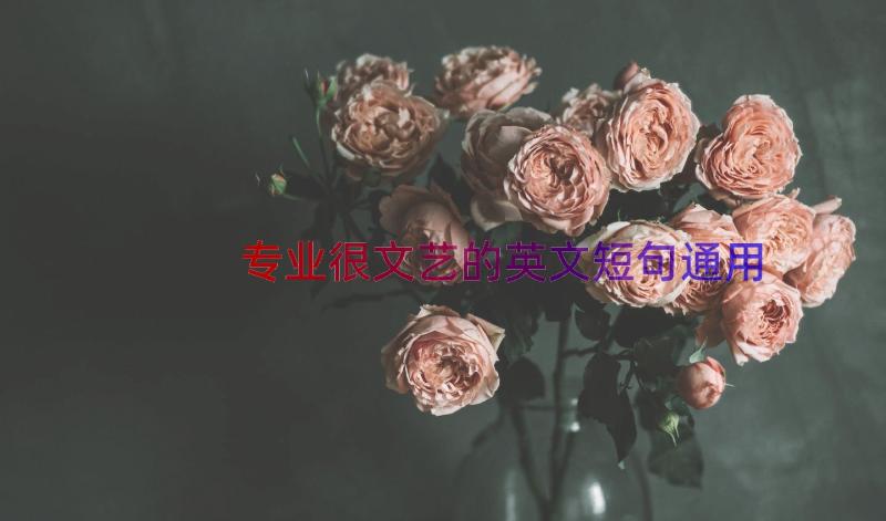 专业很文艺的英文短句（通用16篇）