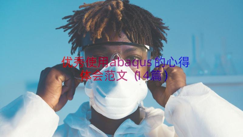 优秀使用abaqus的心得体会范文（14篇）