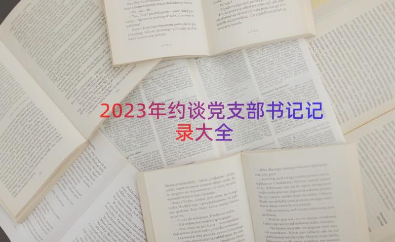 2023年约谈党支部书记记录大全（17篇）