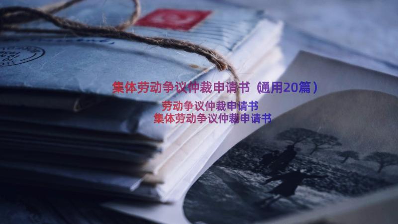 集体劳动争议仲裁申请书（通用20篇）